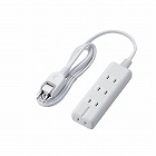 電源タップ　磁石　４個口（内３ピン１）　１ｍ　白