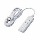 電源タップ　磁石　４個口（内３ピン１）　３ｍ　白