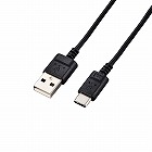 ＵＳＢ　Ｔｙｐｅ‐Ｃケーブル／スマホ用／ＵＳＢ（Ａ‐Ｃ）／極細／１．０ｍ／ブラック