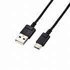 ＵＳＢ　Ｔｙｐｅ‐Ｃケーブル／スマホ用／ＵＳＢ（Ａ‐Ｃ）／極細／１．５ｍ／ブラック