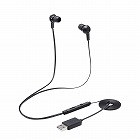 インナーイヤー型ヘッドセット／カナル／ミュートスイッチ付／両耳／ＵＳＢ／ブラック