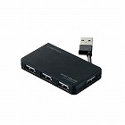 ＵＳＢＨＵＢ２．０／ケーブル収納／バスパワー／４ポート／ブラック