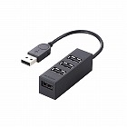 ＵＳＢＨＵＢ２．０／機能主義／バスパワー／４ポート／１０ｃｍ／ブラック