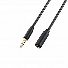 ＡＶケーブル／オーディオ用延長ケーブル／３．５φメス‐３．５φオス／ブラック／３．０ｍ