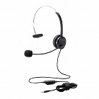 オーバーヘッドタイプヘッドセット／片耳／４極／変換ケーブル付／３０ｍｍドライバ／ブラック