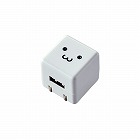 オーディオ用ＡＣ充電器／ＣＵＢＥ／１Ａ出力／ＵＳＢ１ポート／ホワイトフェイス