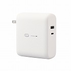 ＡＣ充電器一体モバイルバッテリー（１００００ｍＡｈ／２０Ｗ／Ｃ×１＋Ａ×１）【ホワイトフェイス】