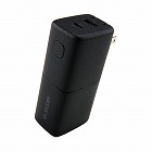 ＡＣ充電器一体モバイルバッテリー（５０００ｍＡｈ／３０Ｗ／Ｃ×１＋Ａ×１）【ブラック】