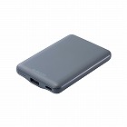 薄型コンパクトモバイルバッテリー（５０００ｍＡｈ／３Ａ／Ｃ×１＋Ａ×１）【ダークグレー】