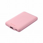 薄型コンパクトモバイルバッテリー（５０００ｍＡｈ／３Ａ／Ｃ×１＋Ａ×１）【ピンク】