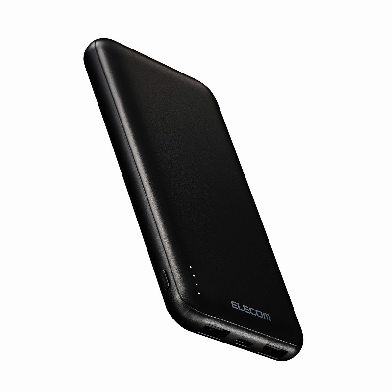 薄型コンパクトモバイルバッテリー(10000mAh)【ブラック】