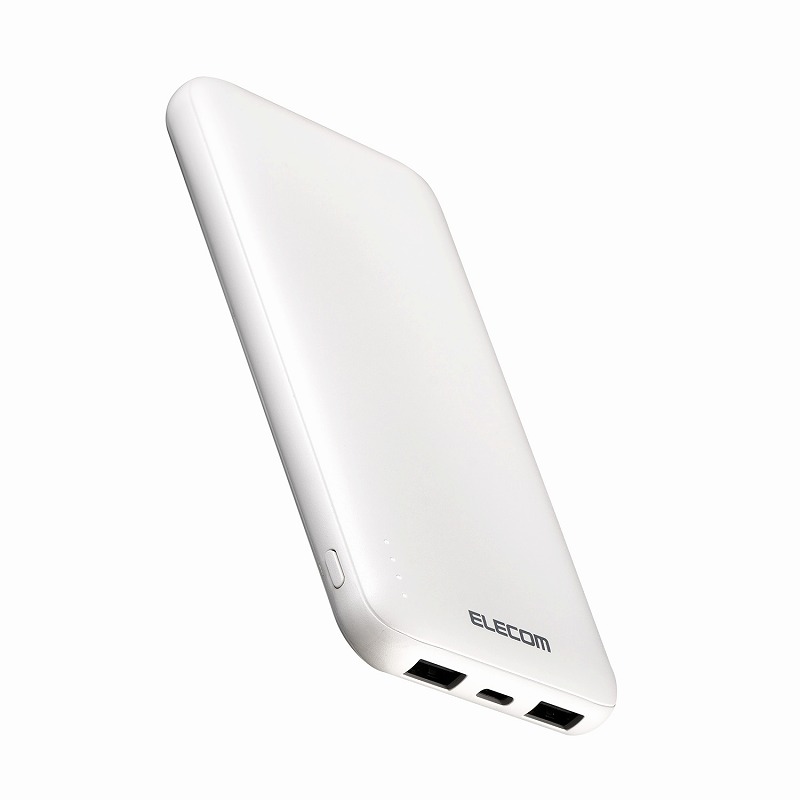 薄型コンパクトモバイルバッテリー(10000mAh)【ホワイト】