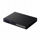 レイヤー２　Ｇｉｇａ対応　ＰｏＥ　アンマネージスイッチ【１６ポート（内蔵電源モデル）】