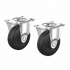 【サンワサプライ】キャスター　後付け　汎用キャスター　75mm径　2個セット（固定）ゴム製