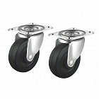 【サンワサプライ】キャスター　後付け　汎用キャスター　75mm径　2個セット（フリー）ゴム製