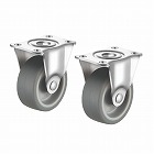 【サンワサプライ】キャスター　後付け　汎用キャスター　75mm径　2個セット（固定）TPR製