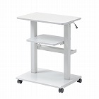 【サンワサプライ】プロジェクター台　キャスター付　高さ調整対応　ガス圧　レバー式　中棚付