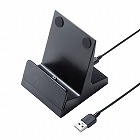 【サンワサプライ】スマホ充電スタンド　マグネット式　microUSB　USB　Type-Cコネクタ用