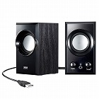 【サンワサプライ】USBスピーカー　5W出力　パッシブラジエーター搭載　木製キャビネット　ブラック