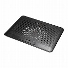 【サンワサプライ】ノート用クーラーパッド　アルミ　6段階角度調整　大型ファン　USBポート付き