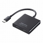 【サンワサプライ】USB　Type-C　ハブ　3ポート　C×2　USB　PD　100W　急速充電