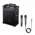 【サンワサプライ】拡声器　マイク　2本　ワイヤレス　有線　スピーカ　60W出力　ワイヤレスアンプ