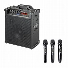 【サンワサプライ】拡声器　マイク　3本　ワイヤレス　スピーカー　60W出力　ワイヤレスアンプ