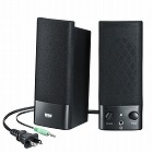 【サンワサプライ】アンプ内蔵スピーカー　5W出力　3.5mmプラグ接続　ブラック