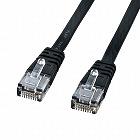 【サンワサプライ】Cat6フラットLANケーブル（10m・ブラック）