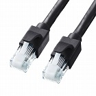 【サンワサプライ】Cat6A　LANケーブル（ブラック・1m・爪折れ防止カバー）