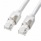 【サンワサプライ】Cat6A　LANケーブル　（ホワイト・1m・爪折れ防止カバー）