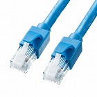 【サンワサプライ】Cat6A　LANケーブル　（ブルー・1m・爪折れ防止カバー）
