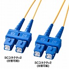 【サンワサプライ】メガネ型　光ファイバケーブル　シングルモード　8.6μm　SC×2-SC×2