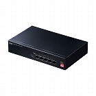 【サンワサプライ】スイッチングハブ　PoE給電　ギガビット　電源内蔵　金属筐体　最長180m