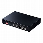 【サンワサプライ】スイッチングハブ　PoE給電　ギガビット　電源内蔵　メタル筐体　最長180m