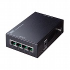 【サンワサプライ】PoEインジェクター　4ポート対応　ギガ転送　壁掛け対応　メタル筐体