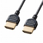 【サンワサプライ】プレミアムHDMIケーブル　1.8m　4K　60Hz　スリム　極細　細い　認証品