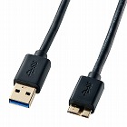 【サンワサプライ】USB3.0ケーブル（A-microB・ブラック・1m・USB　IF認証タイプ）