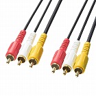 【サンワサプライ】AVケーブル　1m　RCAピンプラグ×3-RCAピンプラグ　赤白黄