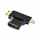 【サンワサプライ】HDMI変換アダプタ　ミニHDMI　マイクロHDMI　ブラック