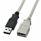 【サンワサプライ】USB2.0延長ケーブル（0.5m・ライトグレー）