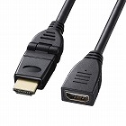 【サンワサプライ】ハイスピードHDMI　延長ケーブル　3Dコネクタ　ダブルスイングコネクタ