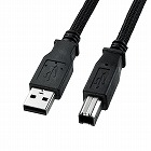 【サンワサプライ】ナイロンメッシュUSBケーブル　2m　USB2.0　USB　A-Bコネクタ