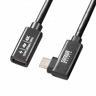 【サンワサプライ】Type-C延長ケーブル　L字コネクタ　PD100W　Altモード対応