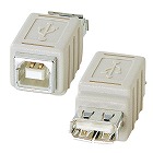 【サンワサプライ】USBアダプタ　USB　Bコネクタメス-USB　Aコネクタメス