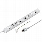 【サンワサプライ】抜け止めタップ(3P・8個口・2m）