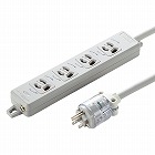 【サンワサプライ】医用接地プラグ付き電源タップ（3P・4個口・グレー・5m）