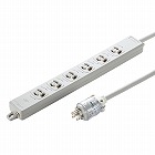 【サンワサプライ】医用接地プラグ付き電源タップ（3P・6個口・グレー・5m）
