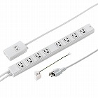 【サンワサプライ】抜け止めタップ（3P・8個口・2m・手元集中スイッチ付き）