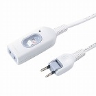 【サンワサプライ】中間スイッチ付延長コード（2P・1個口・1m・ホワイト）